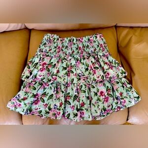 Janie and Jack Hailey Light Blue Floral Ruffle Mini Skirt Size 16